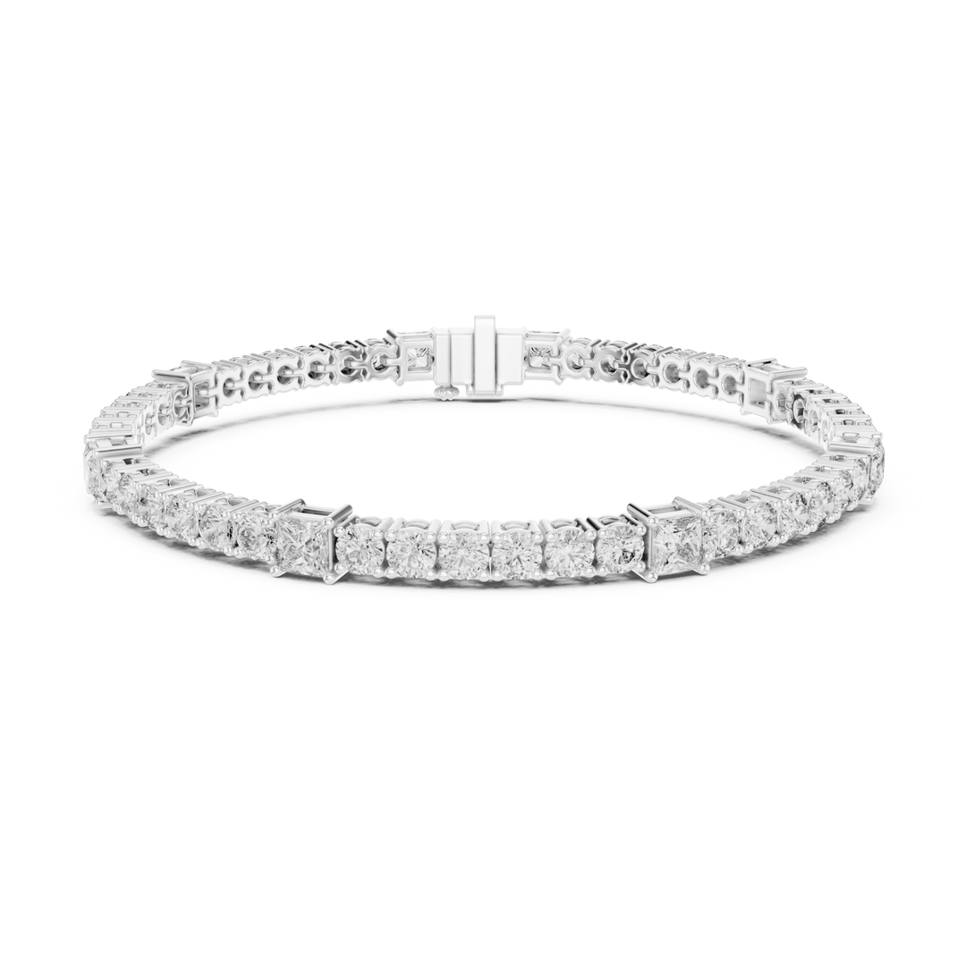 Round & Princess 6.6 ctw Lab Diamond Tennis Bracelet - BC118 in Bracelet by 18 KARATS INC.