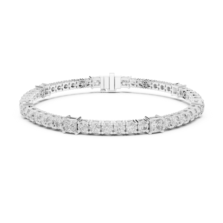 Round & Princess 6.6 ctw Lab Diamond Tennis Bracelet - BC118 in Bracelet by 18 KARATS INC.