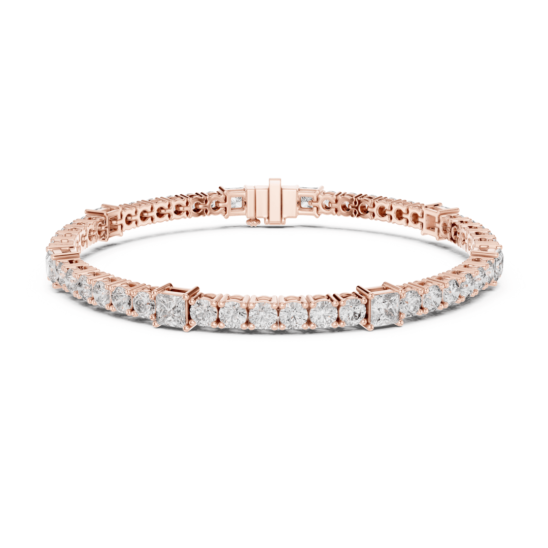 Round & Princess 6.6 ctw Lab Diamond Tennis Bracelet - BC118 in Bracelet by 18 KARATS INC.