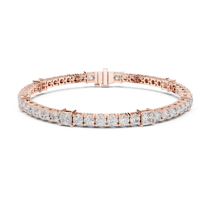 Round & Princess 6.6 ctw Lab Diamond Tennis Bracelet - BC118 in Bracelet by 18 KARATS INC.