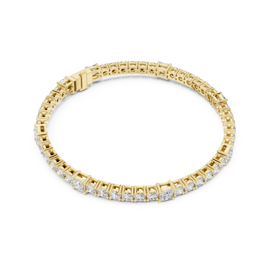 Round & Princess 6.6 ctw Lab Diamond Tennis Bracelet - BC118 in Bracelet by 18 KARATS INC.