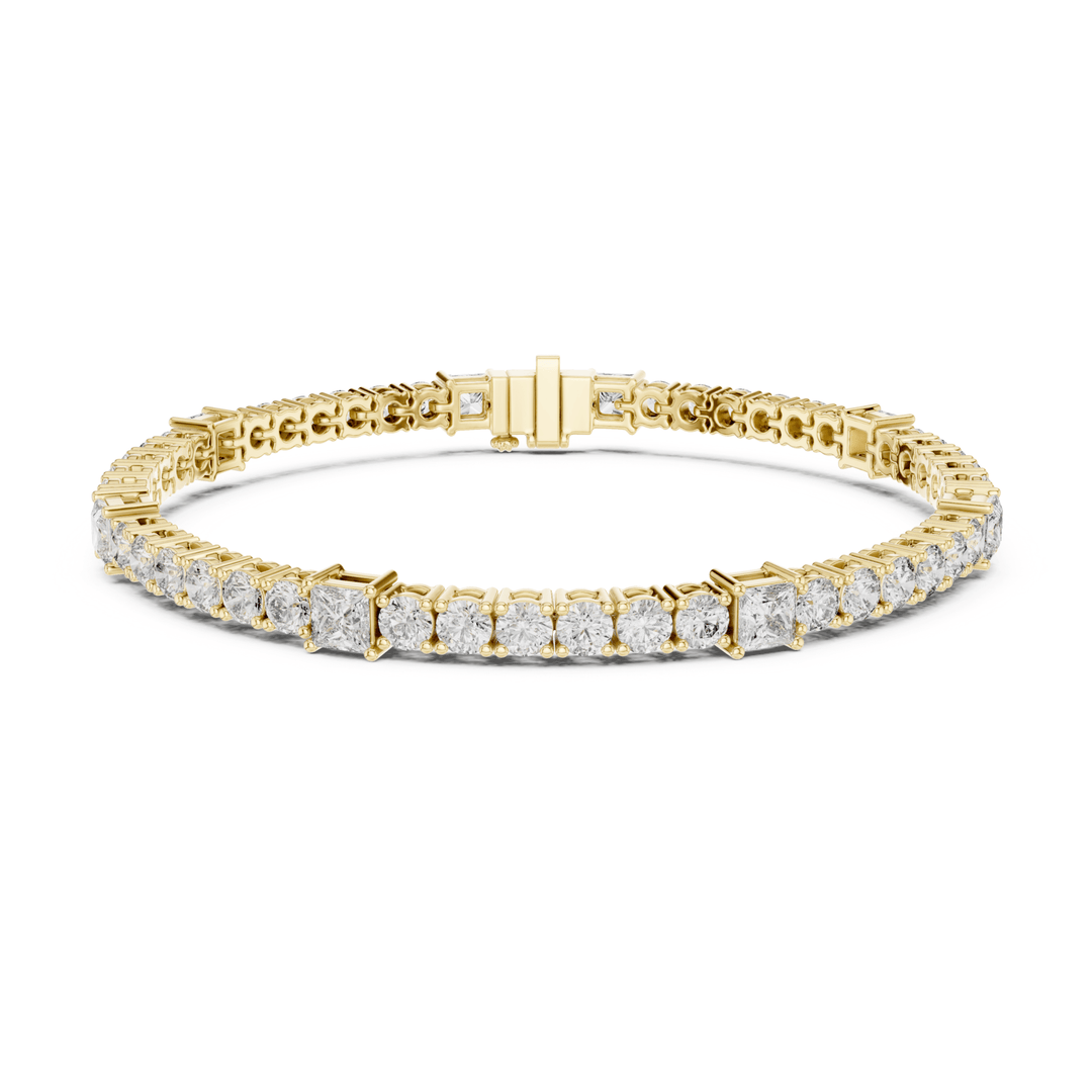 Round & Princess 6.6 ctw Lab Diamond Tennis Bracelet - BC118 in Bracelet by 18 KARATS INC.
