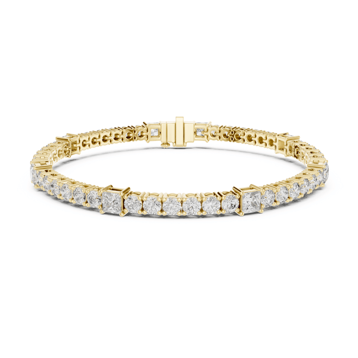 Round & Princess 6.6 ctw Lab Diamond Tennis Bracelet - BC118 in Bracelet by 18 KARATS INC.
