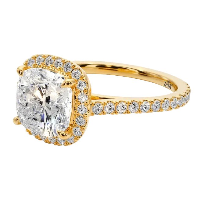 Royal Cushion Elegance Engagement Ring -  R1204 in Ring by 18 KARATS