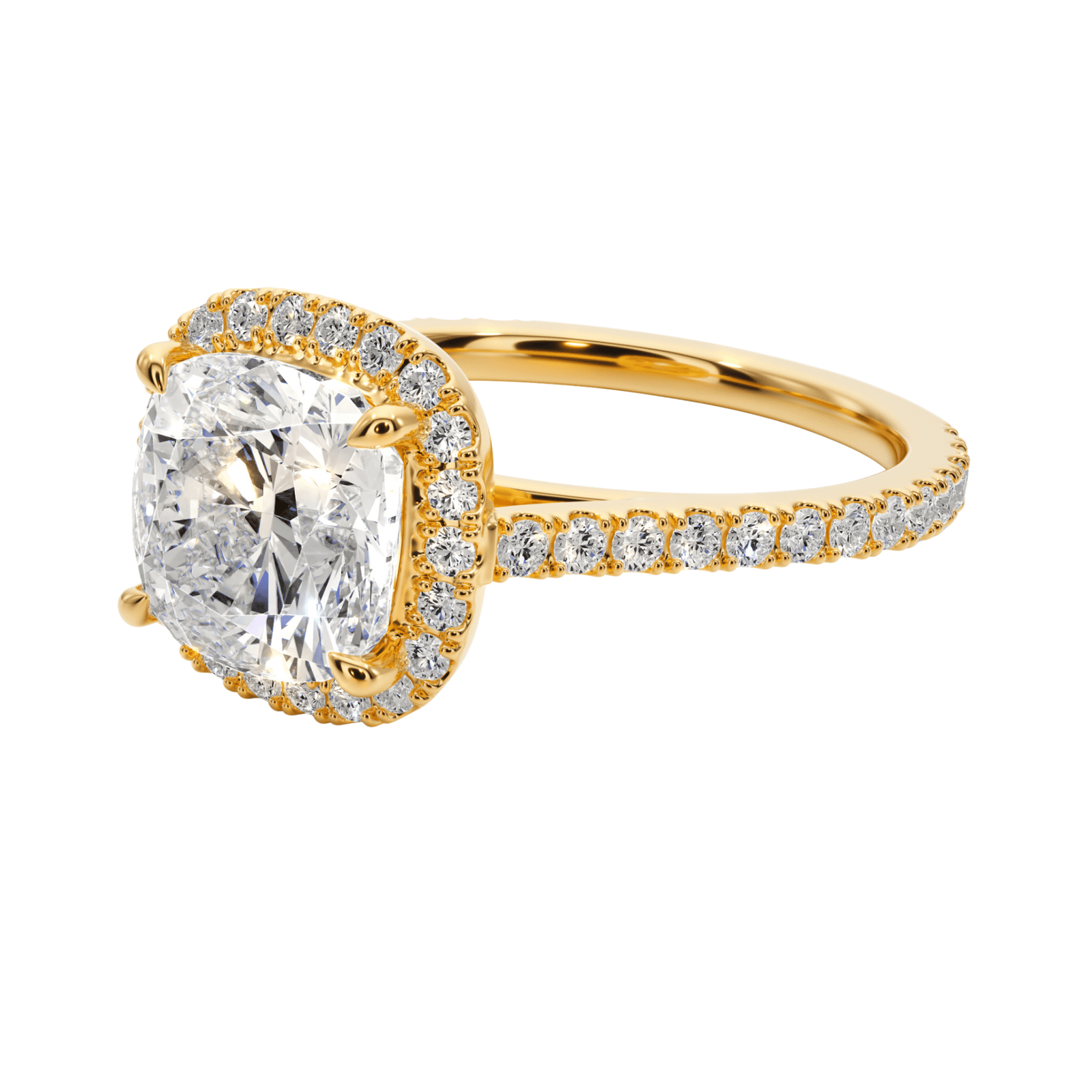 Royal Halo Cushion Diamond Engagement Ring -  R1204 in Ring by 18 KARATS INC.