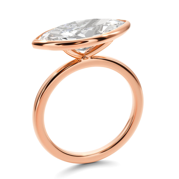 Royal Marquise East West Bezel Engagement Ring - R1015 in Ring by 18 KARATS