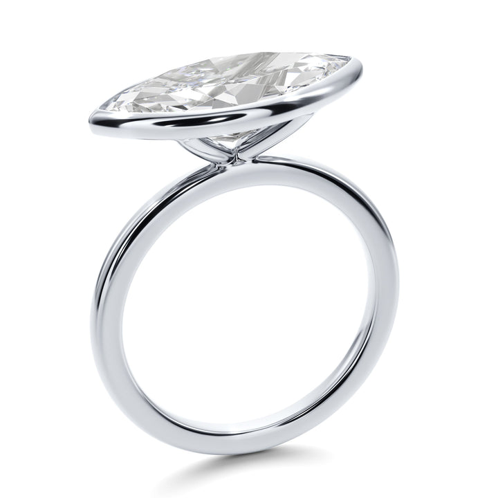 Royal Marquise East West Bezel Engagement Ring - R1015 in Ring by 18 KARATS