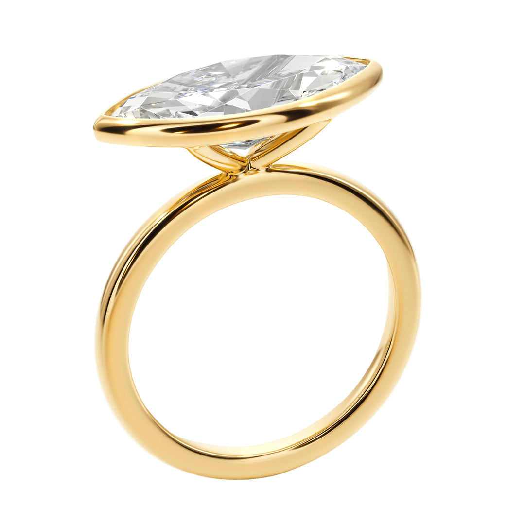Royal Marquise East West Bezel Engagement Ring - R1015 in Ring by 18 KARATS