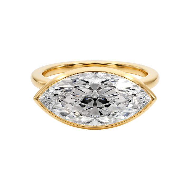 Royal Marquise East West Bezel Engagement Ring - R1015 in Ring by 18 KARATS