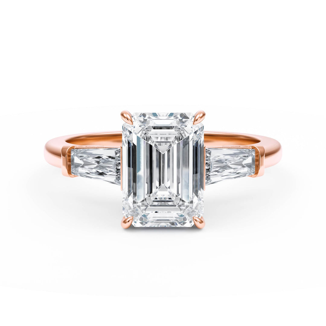 Royale Emerald Three - Stone Engagement Ring - R1088 in Ring by 18 KARATS INC.