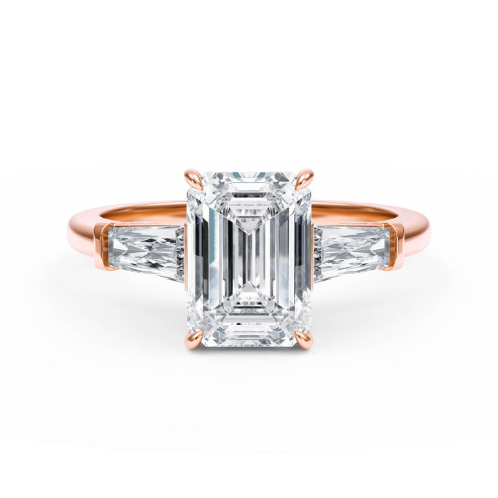 Royale Emerald Three - Stone Engagement Ring - R1088 in Ring by 18 KARATS INC.