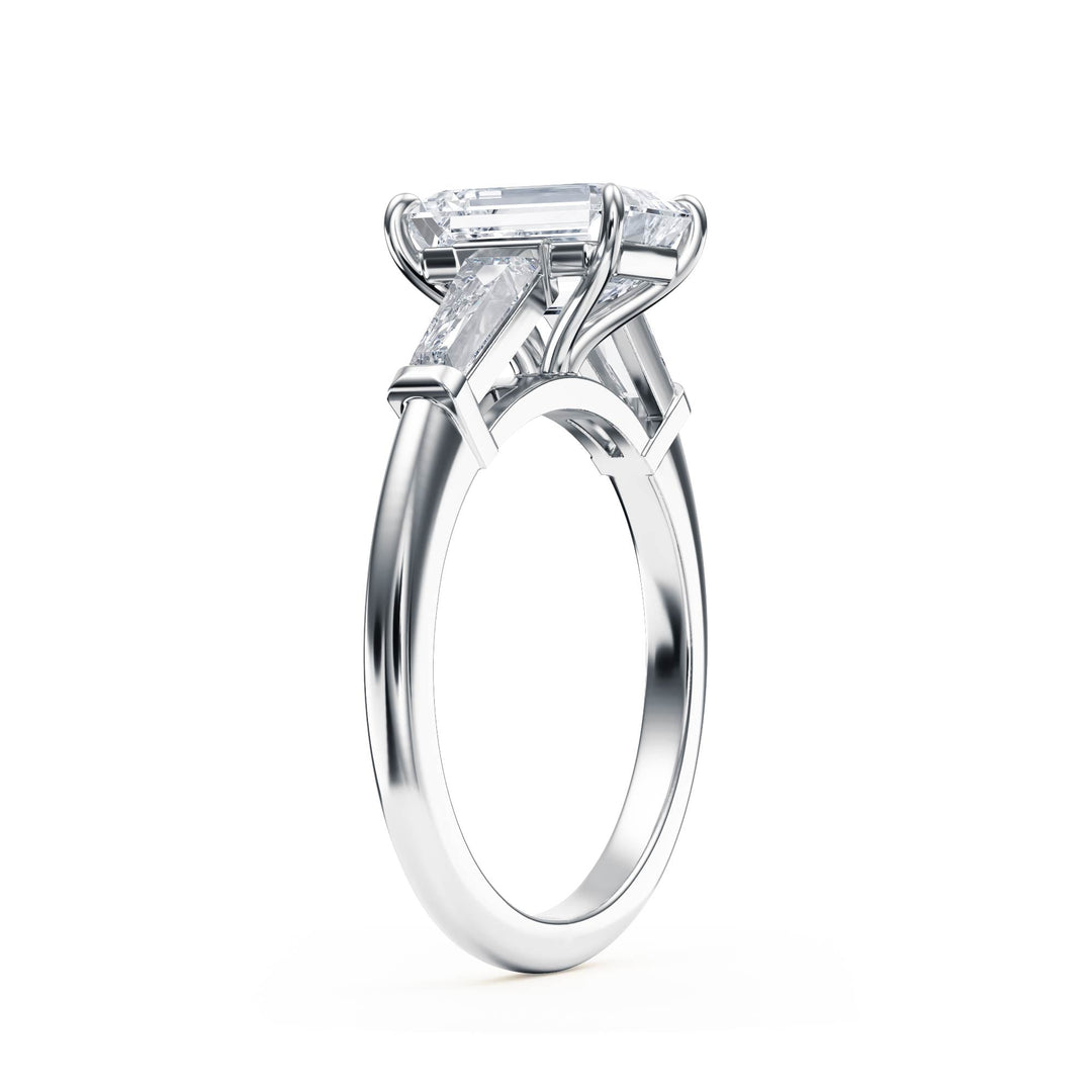 Royale Emerald Three - Stone Engagement Ring - R1088 in Ring by 18 KARATS INC.