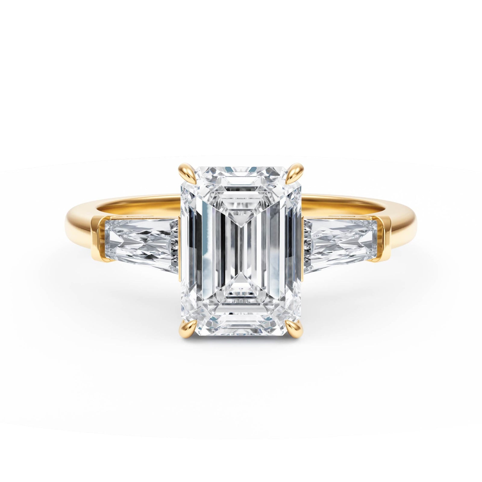 Royale Emerald Three - Stone Engagement Ring - R1088 in Ring by 18 KARATS INC.