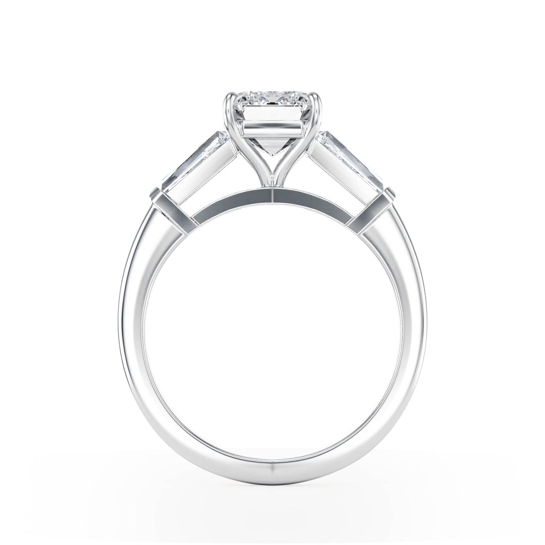 Royale Emerald Three - Stone Engagement Ring - R1088 in Ring by 18 KARATS INC.