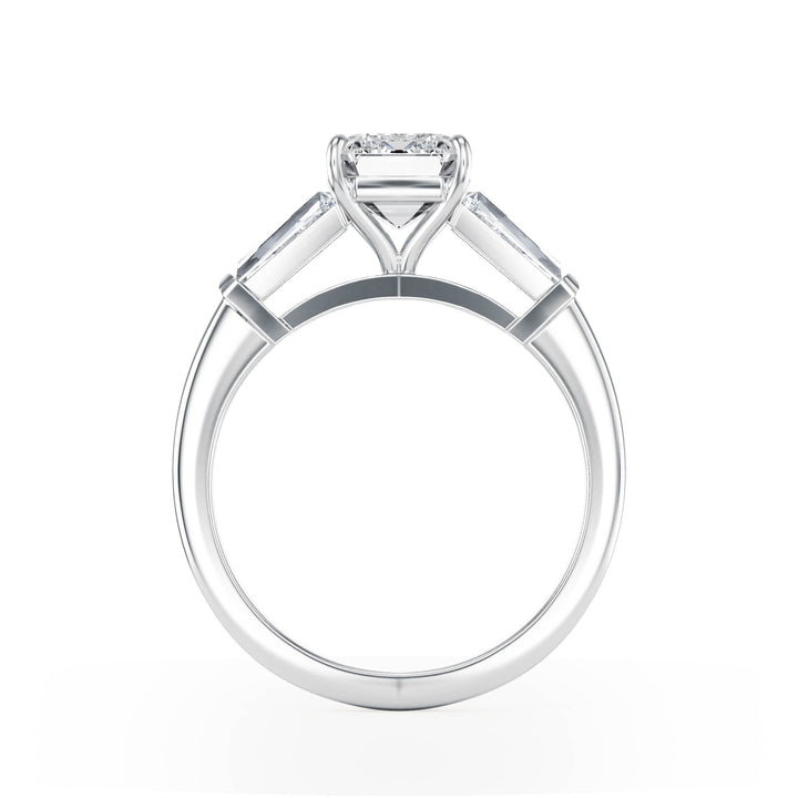 Royale Emerald Three - Stone Engagement Ring - R1088 in Ring by 18 KARATS INC.