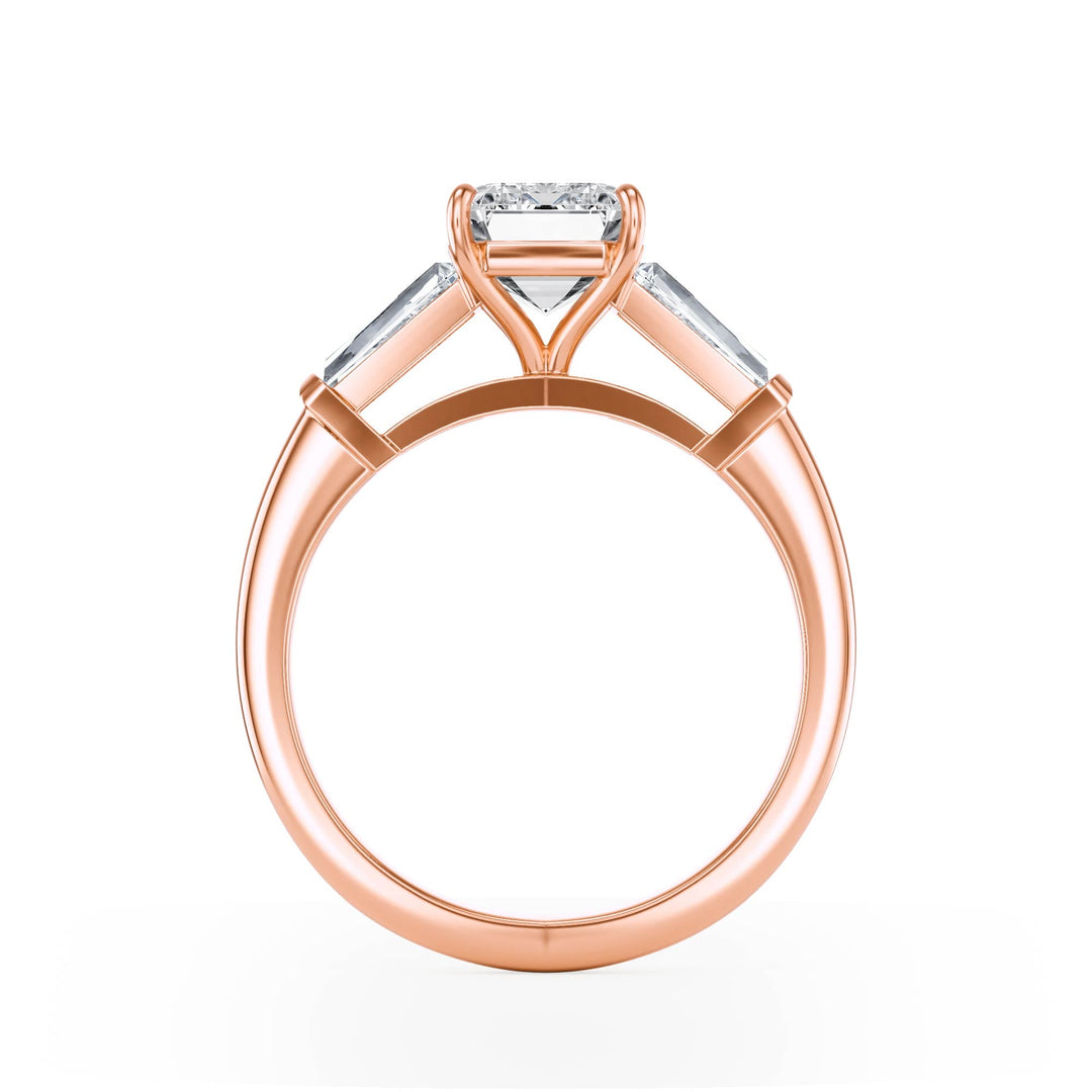 Royale Emerald Three - Stone Engagement Ring - R1088 in Ring by 18 KARATS INC.