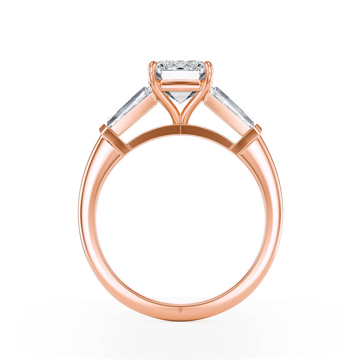 Royale Emerald Three - Stone Engagement Ring - R1088 in Ring by 18 KARATS INC.