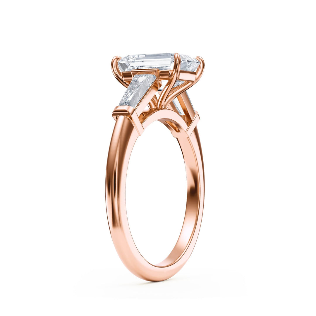 Royale Emerald Three - Stone Engagement Ring - R1088 in Ring by 18 KARATS INC.