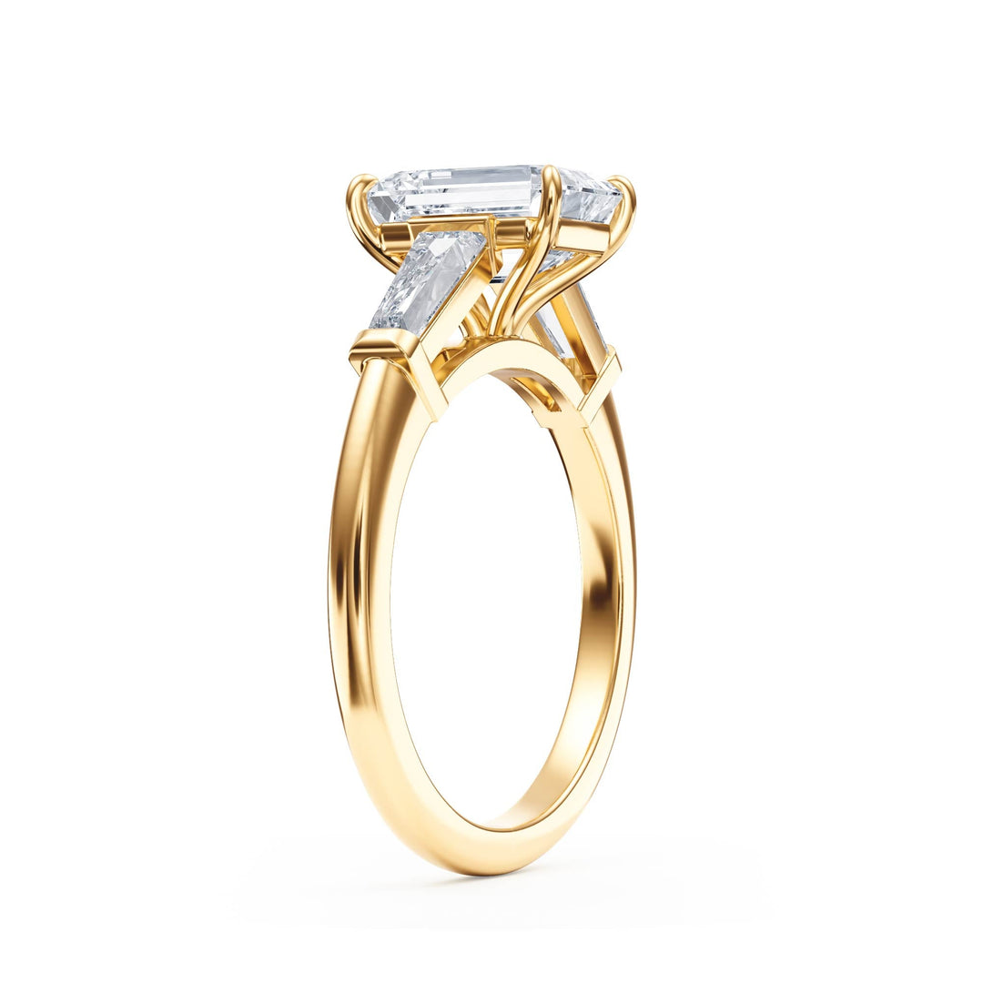 Royale Emerald Three - Stone Engagement Ring - R1088 in Ring by 18 KARATS INC.