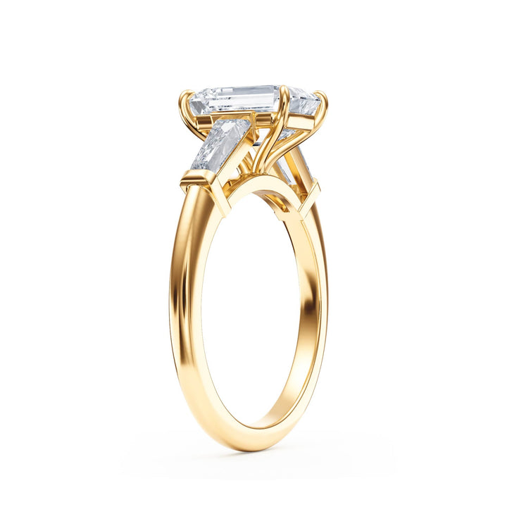 Royale Emerald Three - Stone Engagement Ring - R1088 in Ring by 18 KARATS INC.