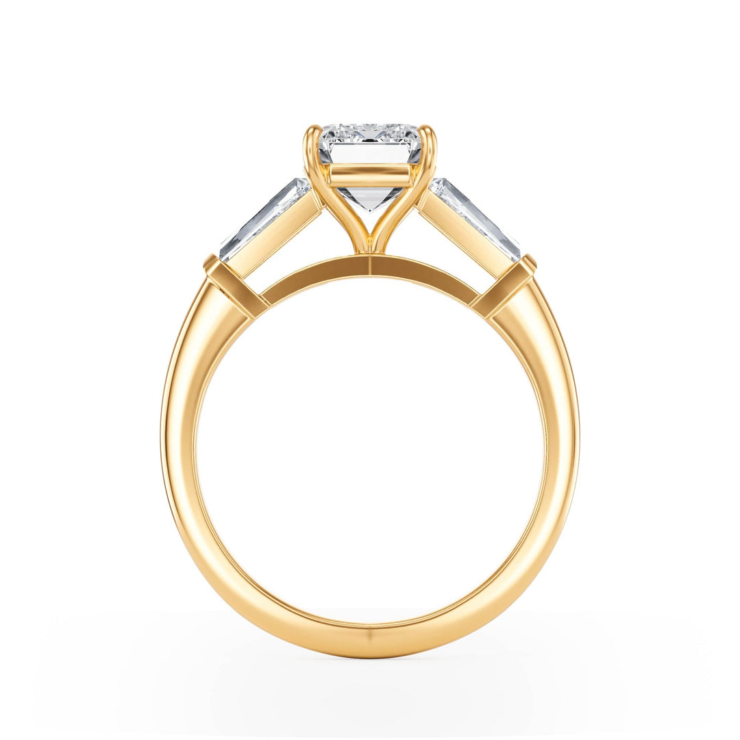 Royale Emerald Three - Stone Engagement Ring - R1088 in Ring by 18 KARATS INC.