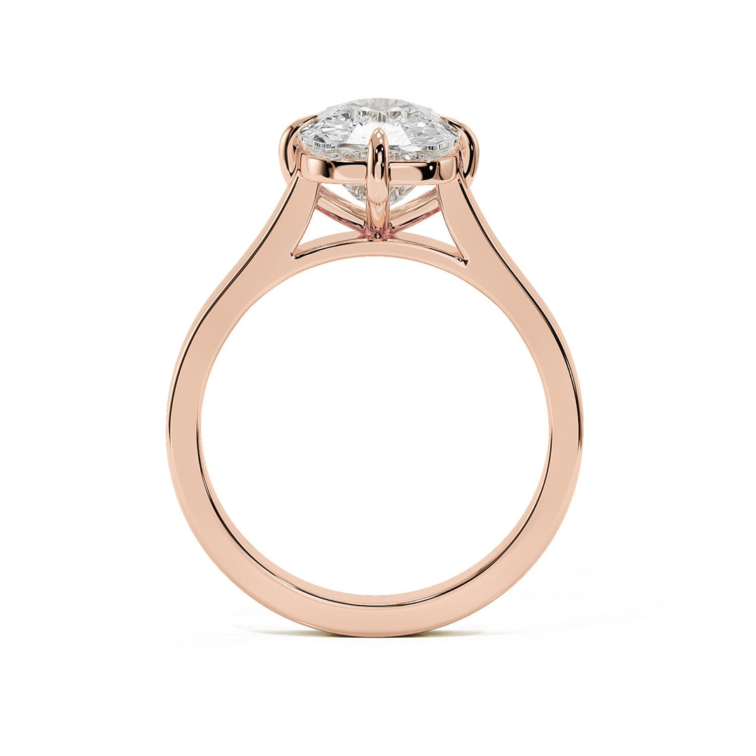 Serene Cathedral Compass Prongs Elongated Cushion Diamond Engagement Ring in Ring by 18 KARATS INC.