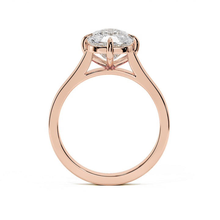 Serene Cathedral Compass Prongs Elongated Cushion Diamond Engagement Ring in Ring by 18 KARATS INC.