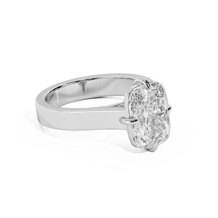 Serene Cathedral Compass Prongs Elongated Cushion Diamond Engagement Ring in Ring by 18 KARATS INC.