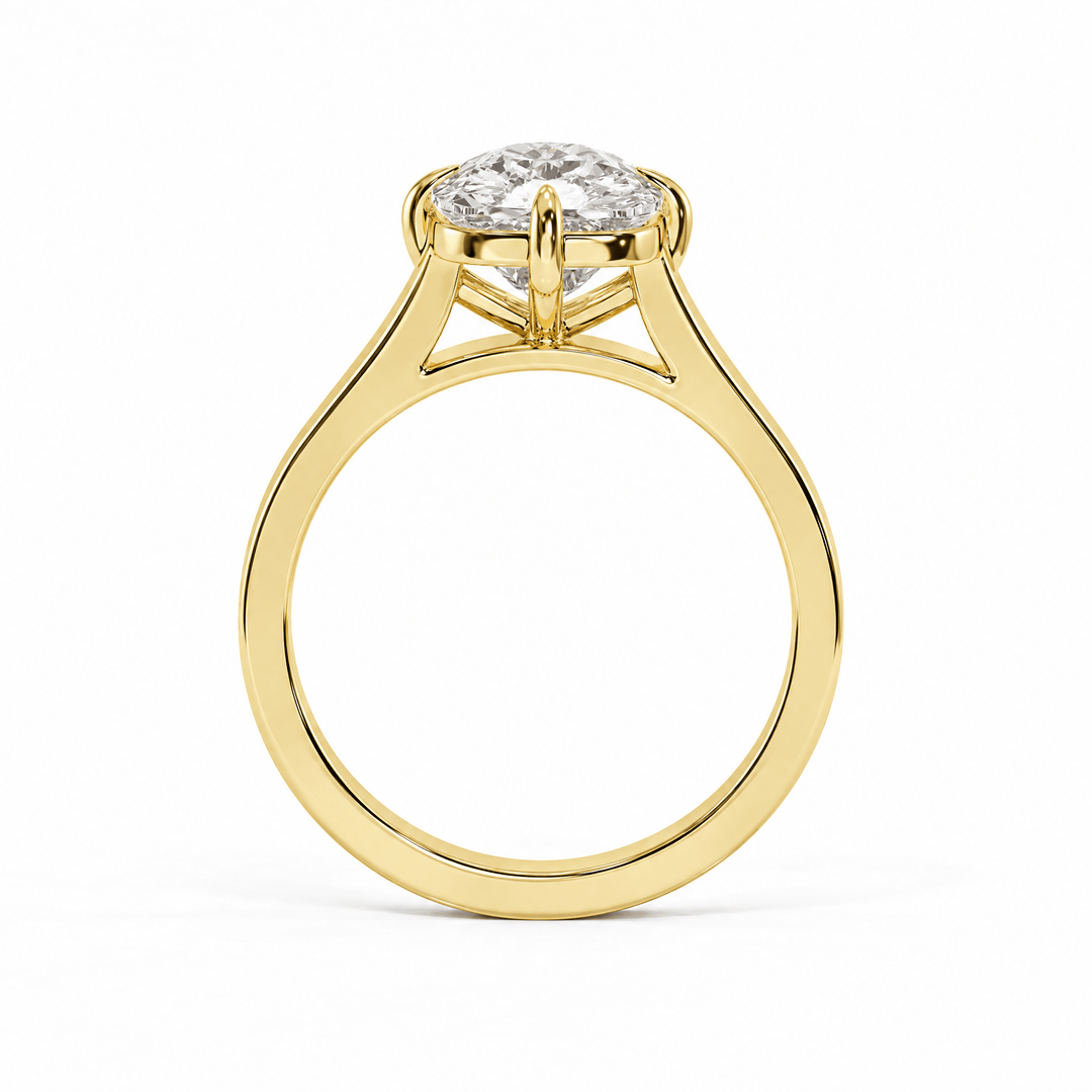 Serene Cathedral Compass Prongs Elongated Cushion Diamond Engagement Ring in Ring by 18 KARATS INC.