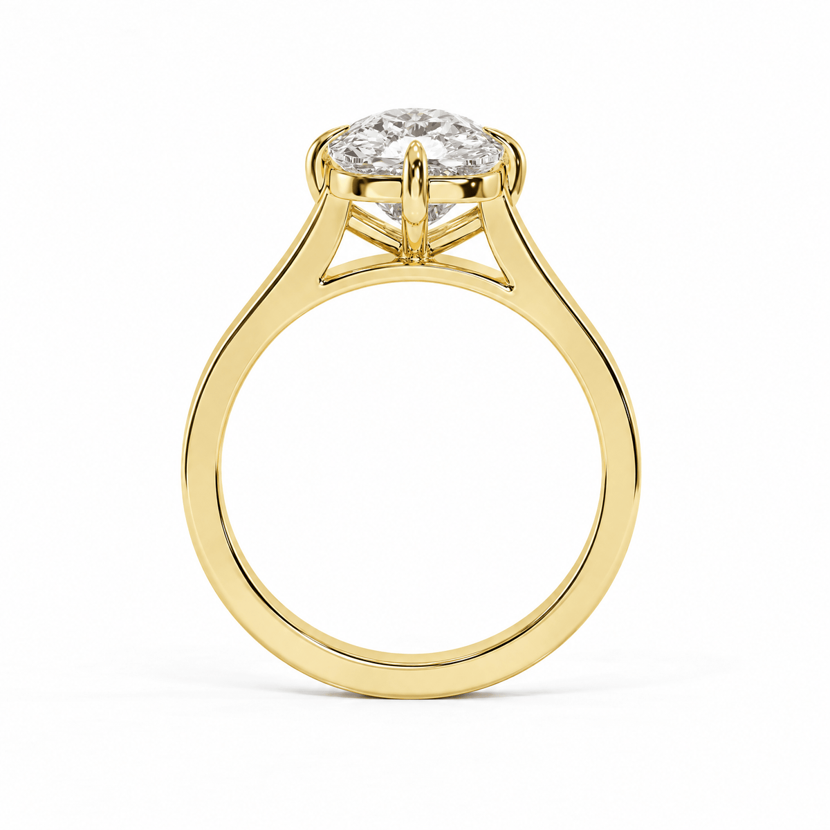 Serene Cathedral Compass Prongs Elongated Cushion Diamond Engagement Ring in Ring by 18 KARATS INC.