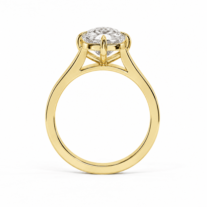 Serene Cathedral Compass Prongs Elongated Cushion Diamond Engagement Ring in Ring by 18 KARATS INC.
