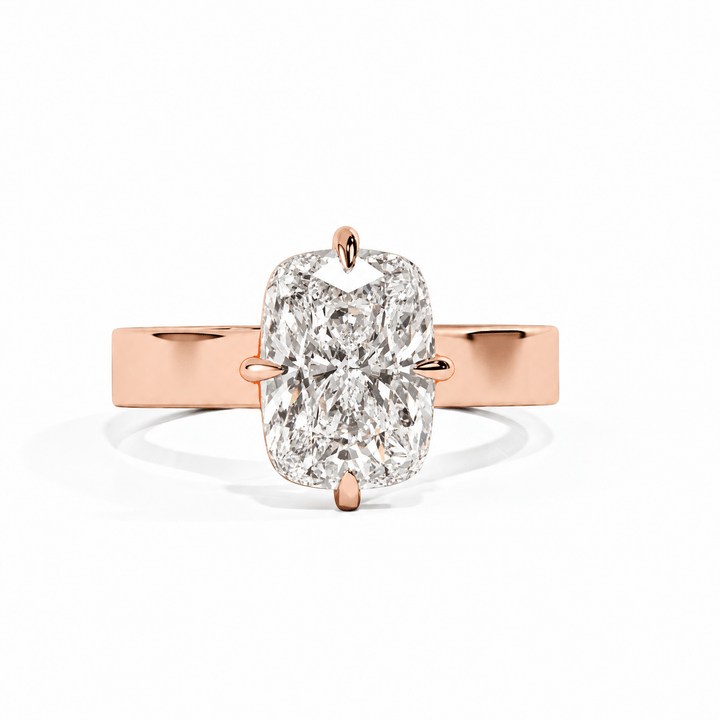 Serene Cathedral Compass Prongs Elongated Cushion Diamond Engagement Ring in Ring by 18 KARATS INC.
