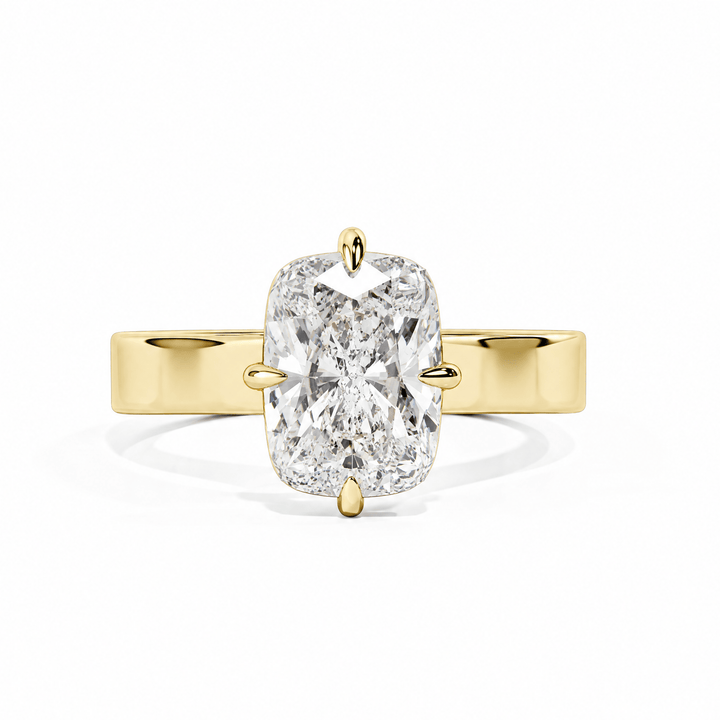 Serene Cathedral Compass Prongs Elongated Cushion Diamond Engagement Ring in Ring by 18 KARATS INC.
