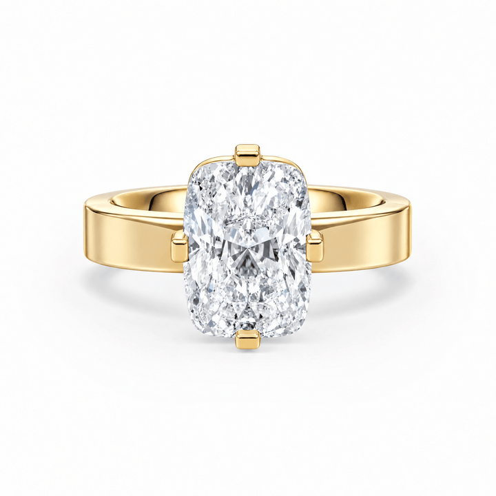Serene Compass Prongs Elongated Cushion Lab Diamond Ring in Ready Rings by 18 KARATS INC.