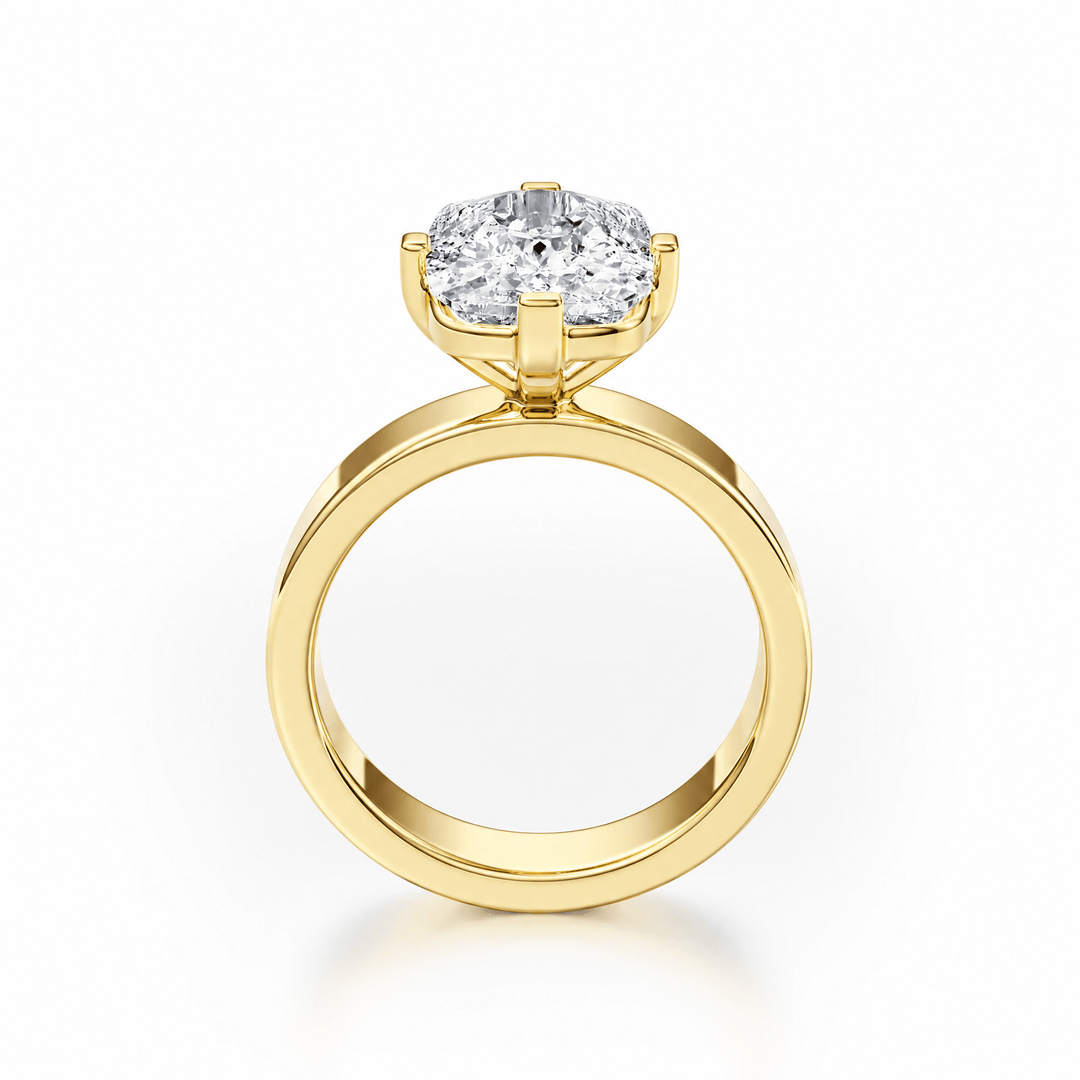 Serene Compass Prongs Elongated Cushion Lab Diamond Ring in Ready Rings by 18 KARATS INC.
