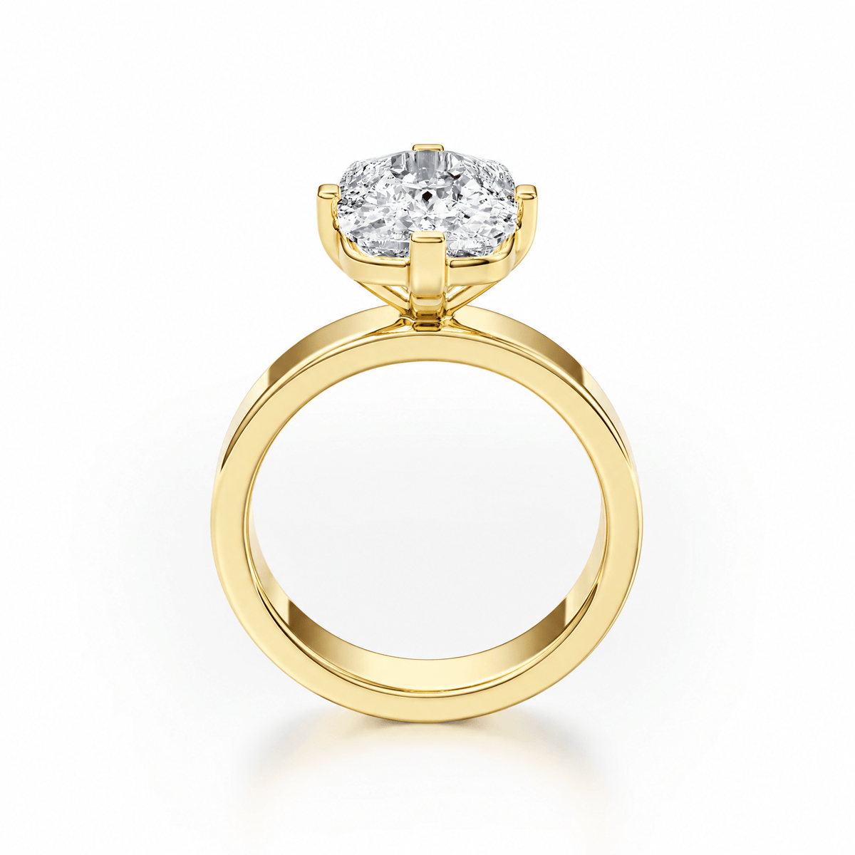 Serene Compass Prongs Elongated Cushion Lab Diamond Ring in Ready Rings by 18 KARATS INC.