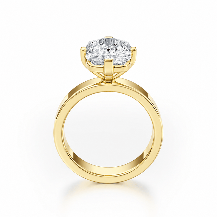 Serene Compass Prongs Elongated Cushion Lab Diamond Ring in Ready Rings by 18 KARATS INC.