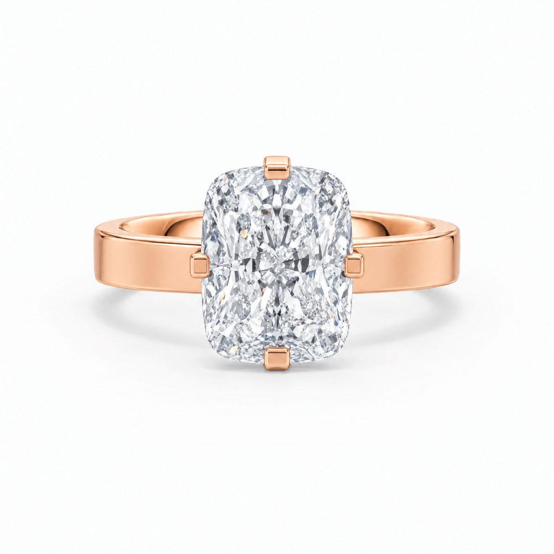 Serene Compass Prongs Elongated Cushion Lab Diamond Ring in Ready Rings by 18 KARATS INC.
