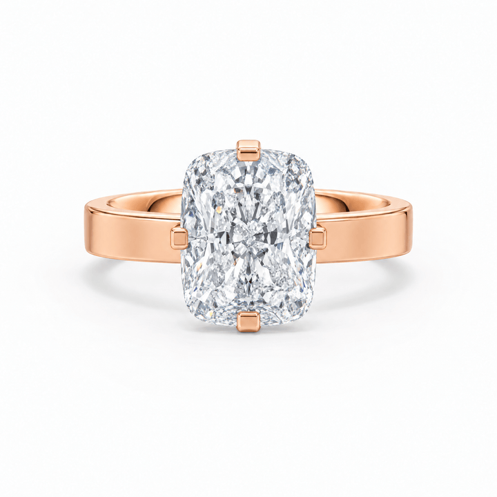 Serene Compass Prongs Elongated Cushion Lab Diamond Ring in Ready Rings by 18 KARATS INC.