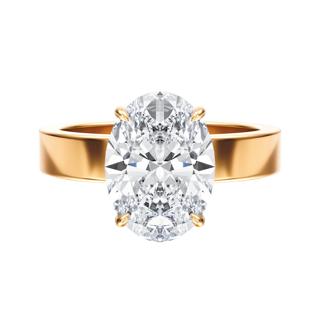 Serene Oval Diamond Engagement Ring - R1058 in Ring by 18 KARATS INC.