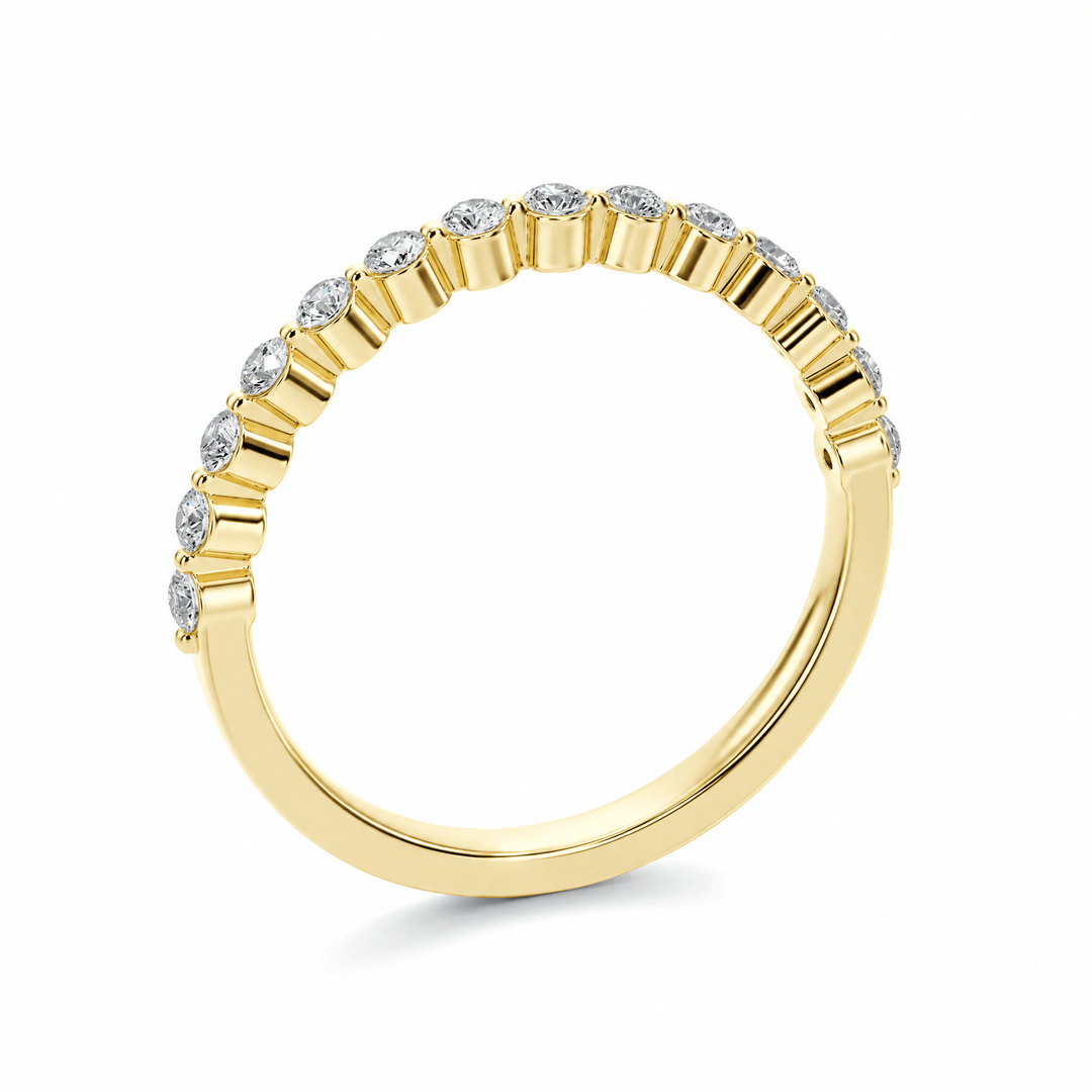 Shared Prong Half-Eternity Diamond Band in Wedding Bands by 18 KARATS INC.