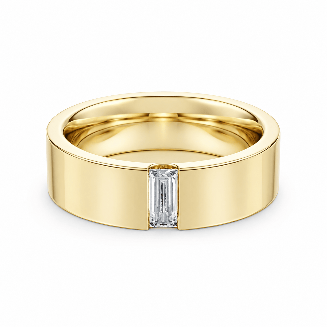 Single Baguette Diamond Band in Wedding Bands by 18 KARATS INC.