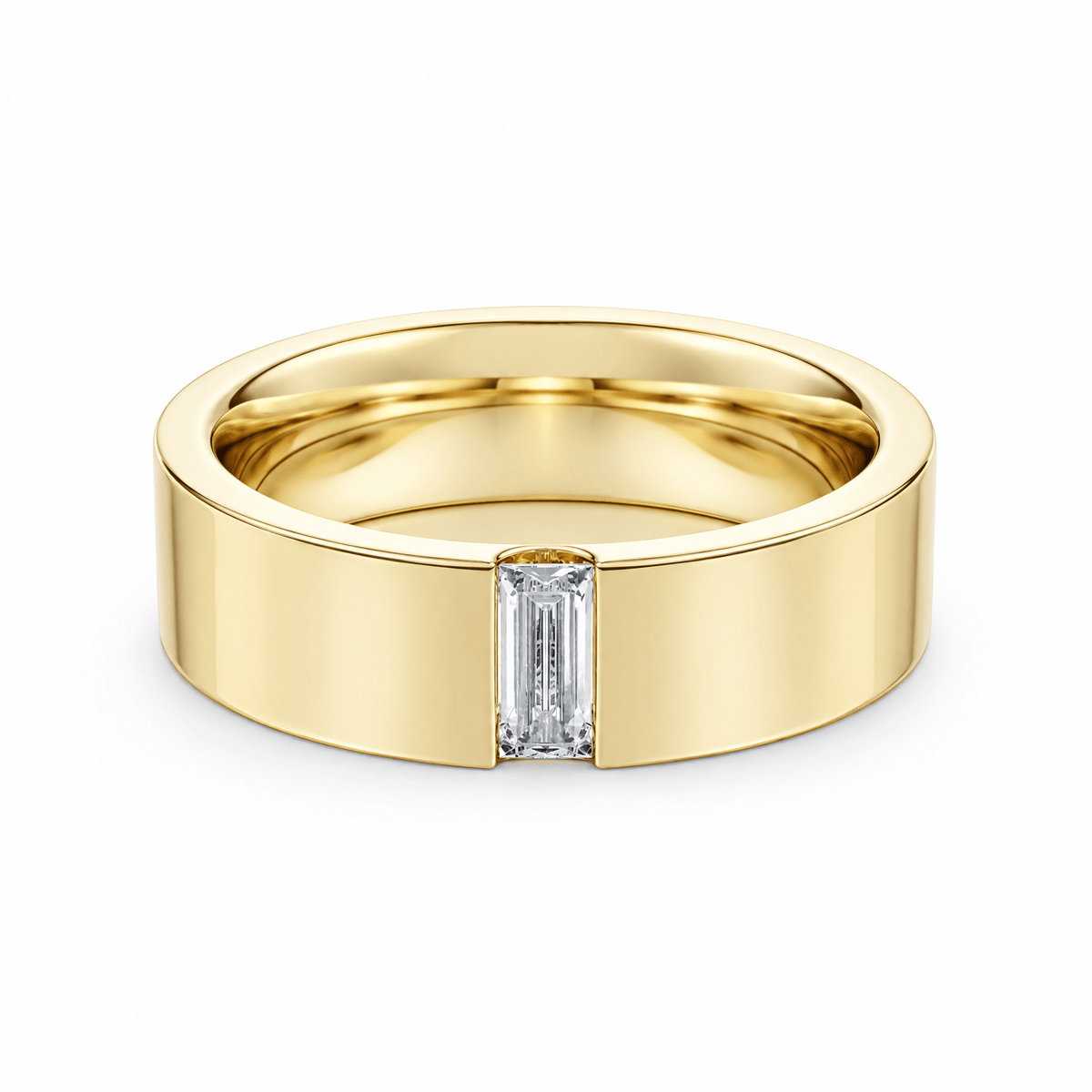 Single Baguette Diamond Band in Wedding Bands by 18 KARATS INC.