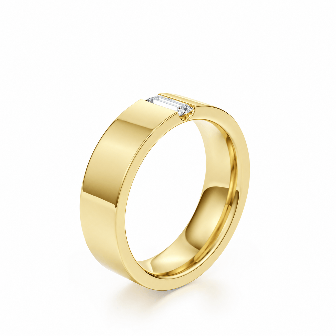 Single Baguette Diamond Band in Wedding Bands by 18 KARATS INC.