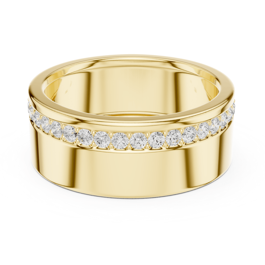 Single Row Round Diamond Men's Band - B1135 in Wedding Bands by 18 KARATS INC.
