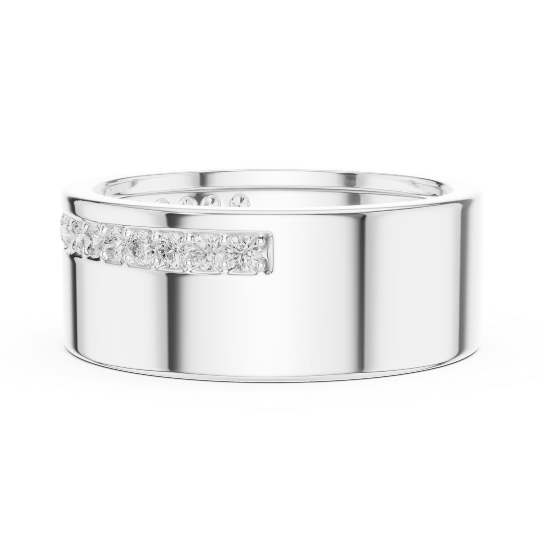 Single Row Round Diamond Men's Band - B1135 in Wedding Bands by 18 KARATS INC.