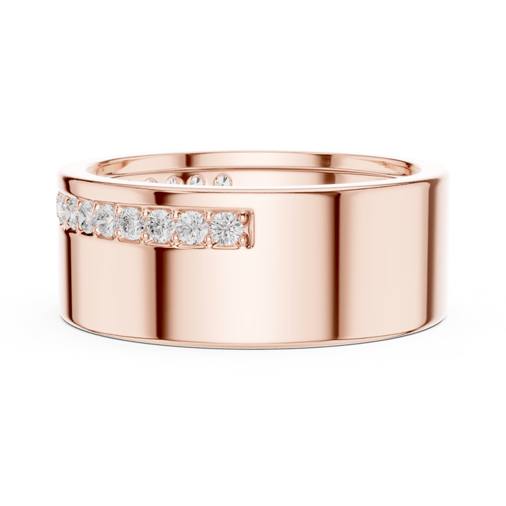 Single Row Round Diamond Men's Band - B1135 in Wedding Bands by 18 KARATS INC.