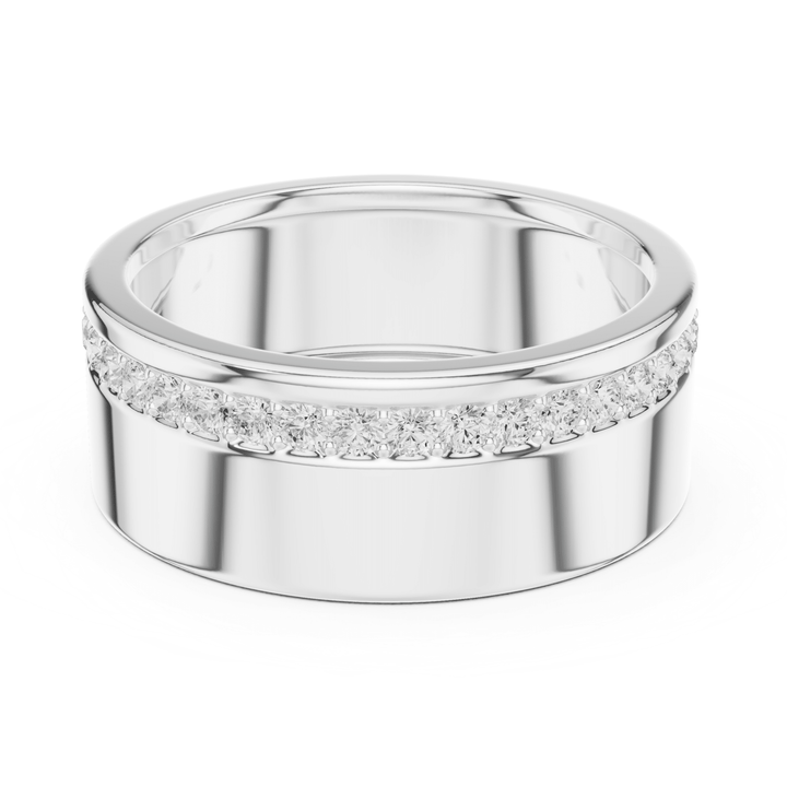 Single Row Round Diamond Men's Band - B1135 in Wedding Bands by 18 KARATS INC.