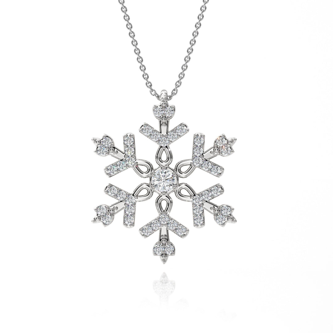 Snowflake Pendant With Lab Grown Diamonds - S3002 in Necklace by 18 KARATS