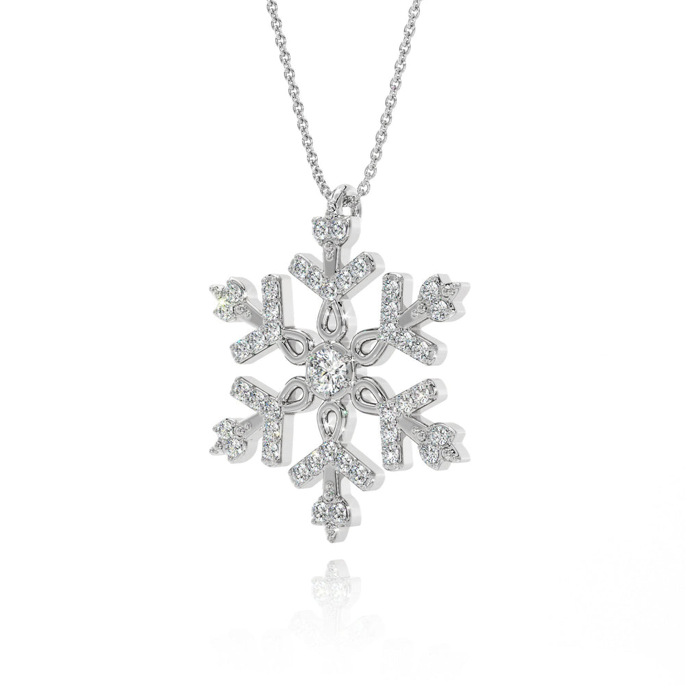 Snowflake Pendant With Lab Grown Diamonds - S3002 in Necklace by 18 KARATS